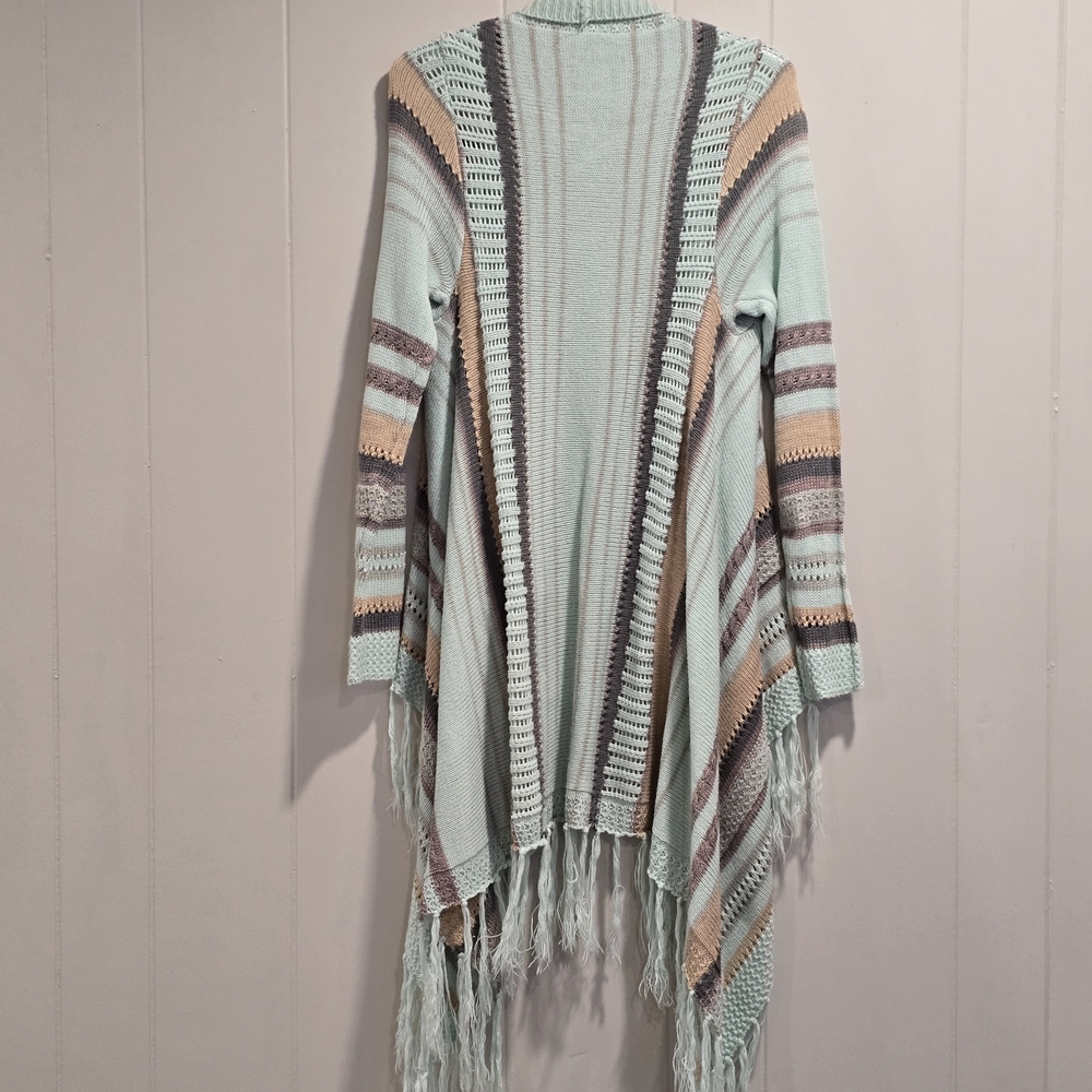 SALE!! Boho Chic Striped Fringe Cardigan - Picture 7 of 7
